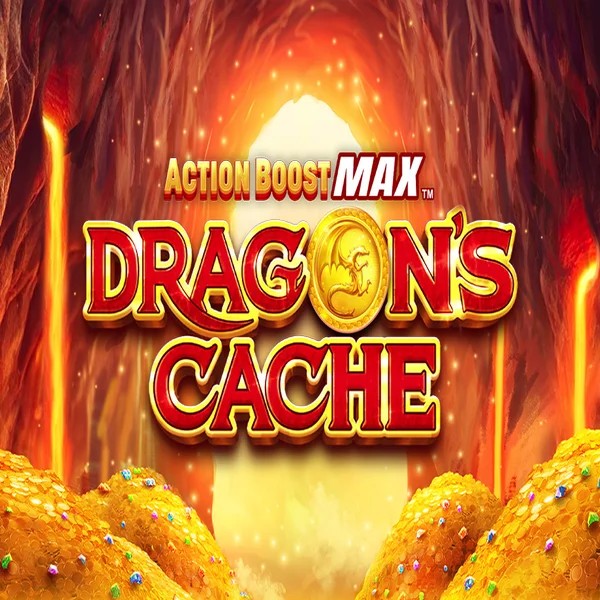 Action Boost Max Dragon's Cache logo by SpinPlay Games at Bof Casino